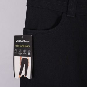 NWT Edie Bauer Tech Capri Pants Black Women's Size 2 UPF 50
